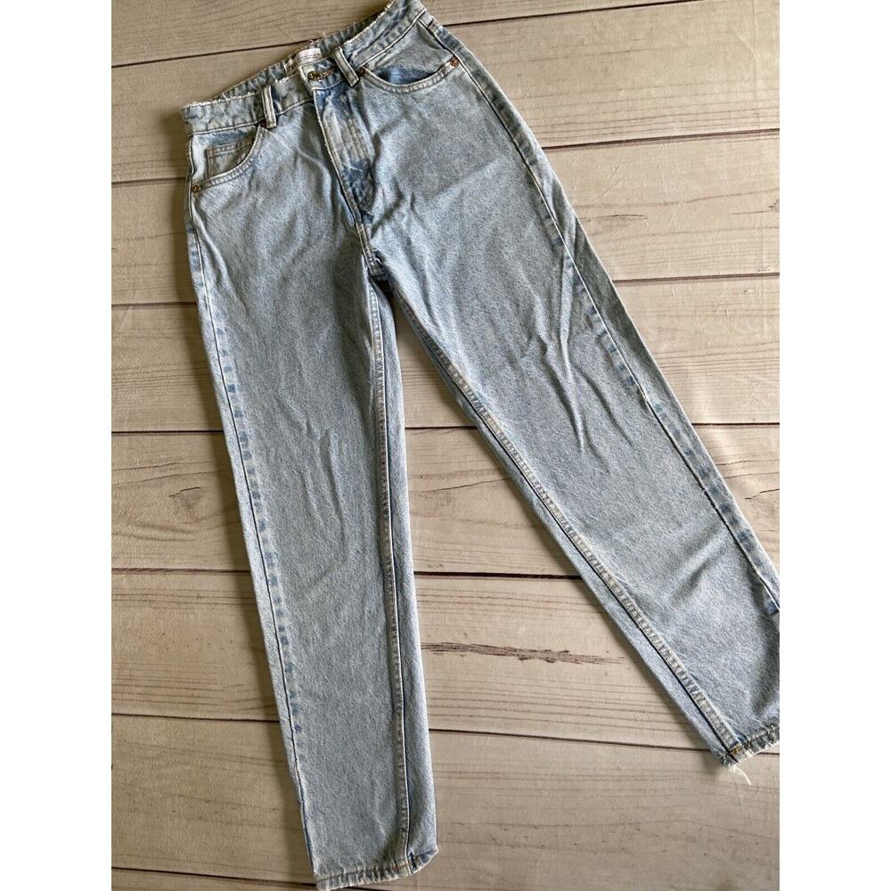 Zara Ankle Denim Jeans Women's Size 2 Blue High Rise 5-Pocket Organic Cotton